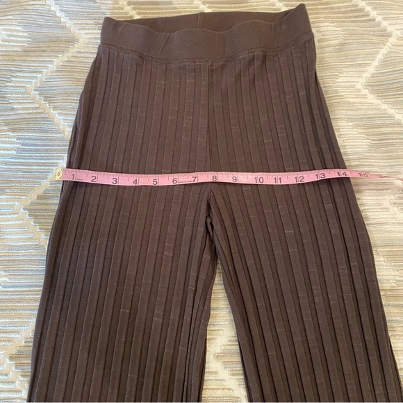 Jonathan Simkhai Standard Brown Ribbed Knit Pants Lounge Pull On Small - Picture 7 of 9